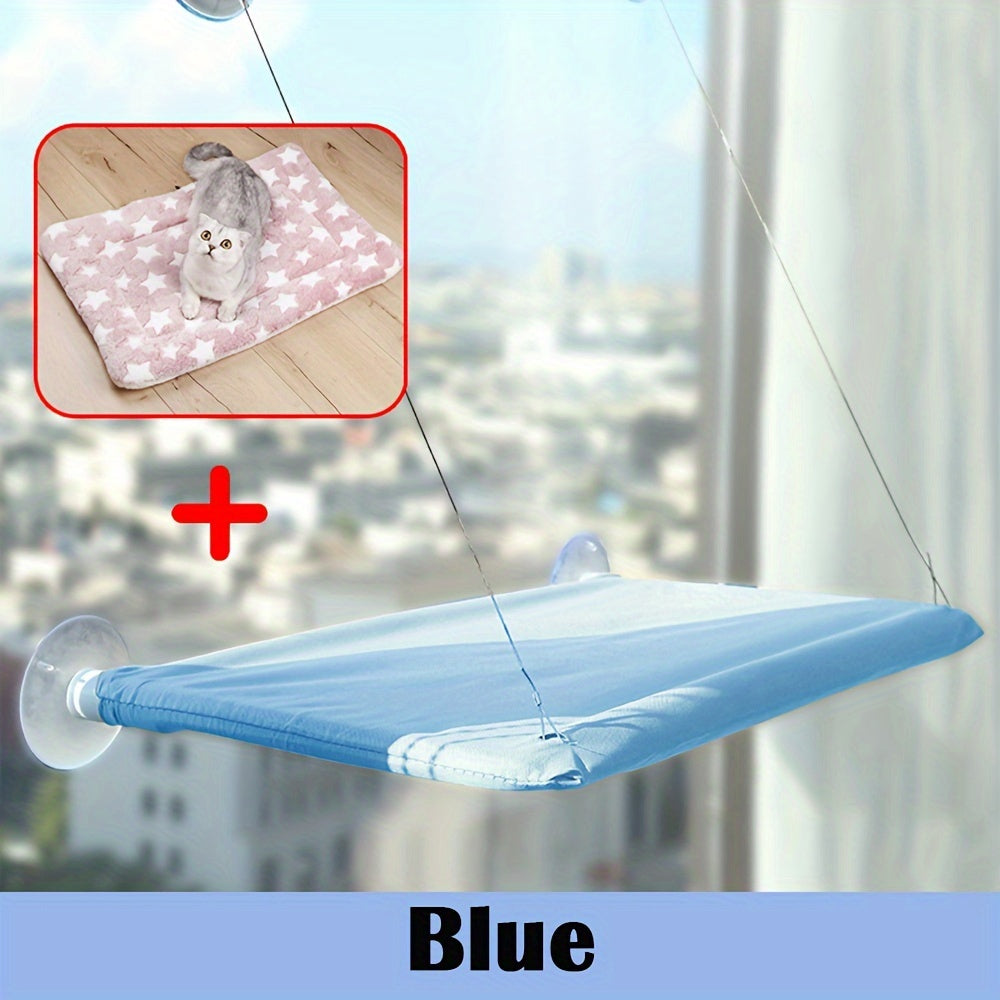 Ultra-Soft Cat Window Hammock Bed - Cozy Cloud-Like Perch for Naptime - Securely Mounted, Enhances Cats' View - Space-Saving Solution for Cat Lovers