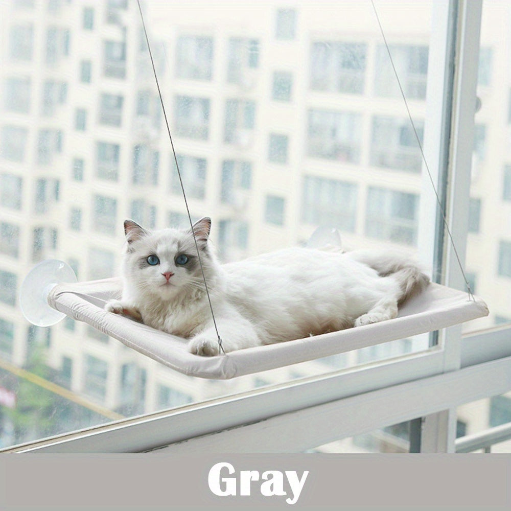 Ultra-Soft Cat Window Hammock Bed - Cozy Cloud-Like Perch for Naptime - Securely Mounted, Enhances Cats' View - Space-Saving Solution for Cat Lovers