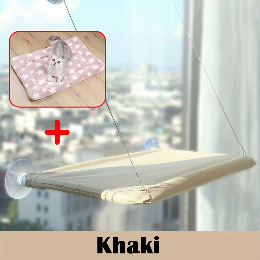 Ultra-Soft Cat Window Hammock Bed - Cozy Cloud-Like Perch for Naptime - Securely Mounted, Enhances Cats' View - Space-Saving Solution for Cat Lovers