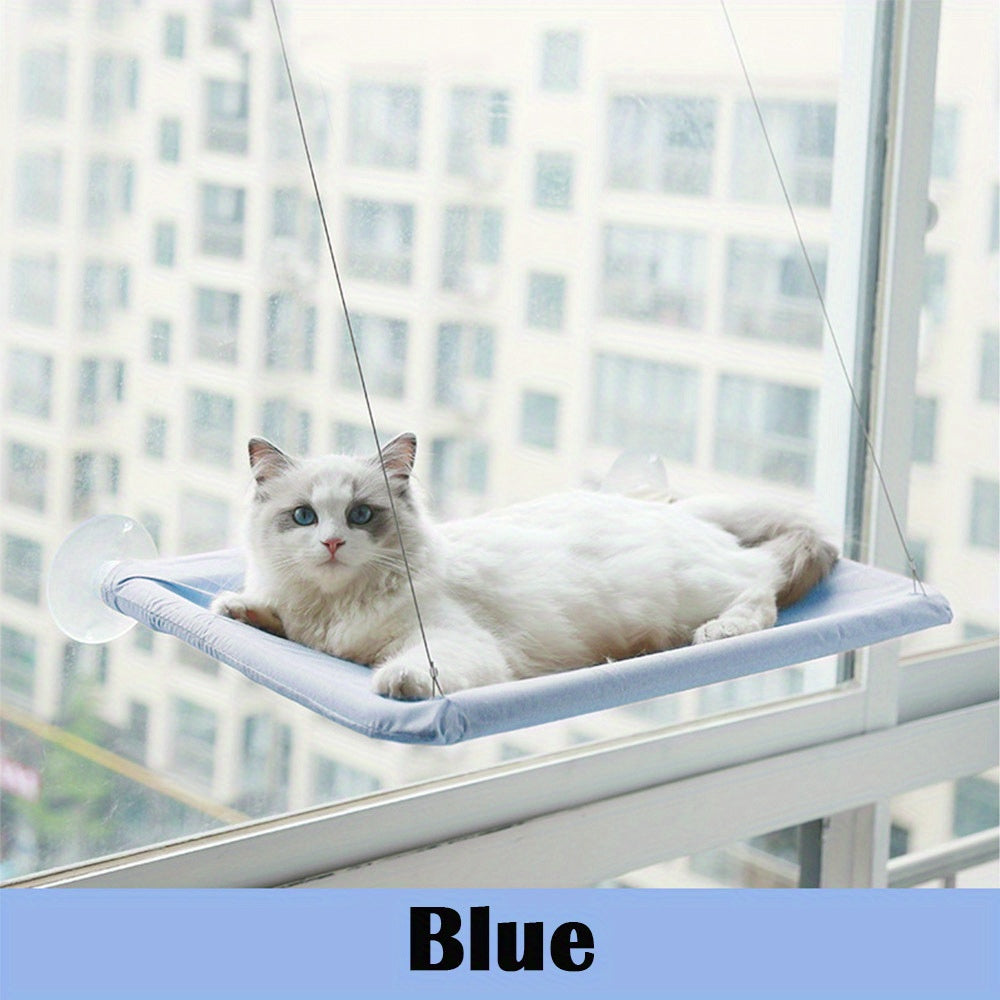 Ultra-Soft Cat Window Hammock Bed - Cozy Cloud-Like Perch for Naptime - Securely Mounted, Enhances Cats' View - Space-Saving Solution for Cat Lovers