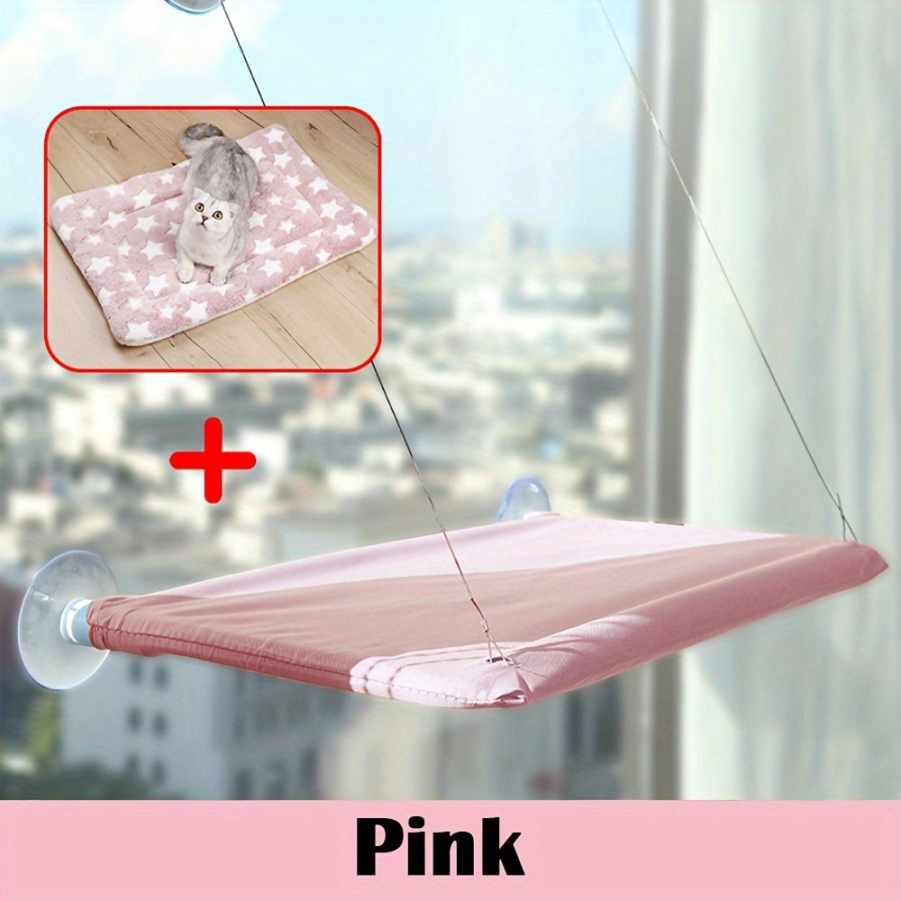 Ultra-Soft Cat Window Hammock Bed - Cozy Cloud-Like Perch for Naptime - Securely Mounted, Enhances Cats' View - Space-Saving Solution for Cat Lovers