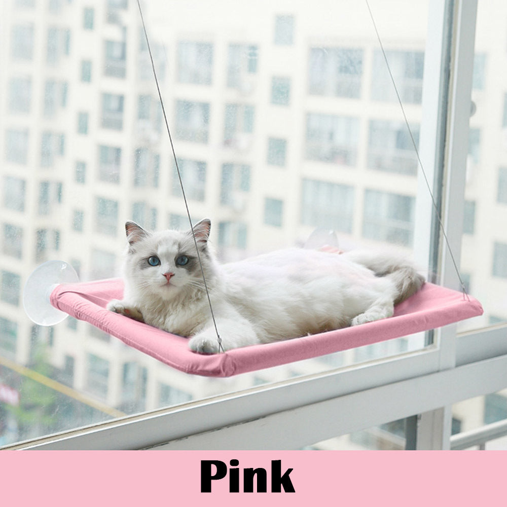 Ultra-Soft Cat Window Hammock Bed - Cozy Cloud-Like Perch for Naptime - Securely Mounted, Enhances Cats' View - Space-Saving Solution for Cat Lovers