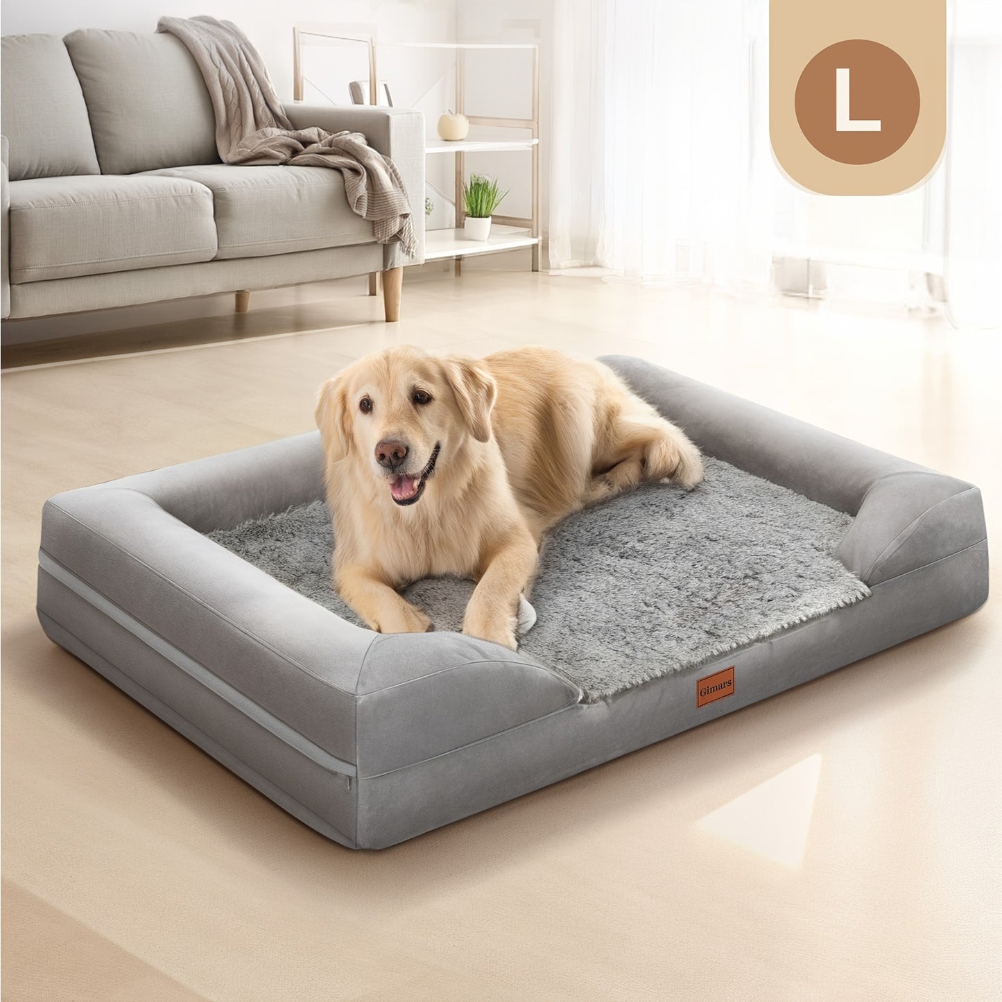 Orthopedic Dog Bed - Thick Egg Foam, Luxuriously Soft, Waterproof Bolsters - For Large, Medium, Small & Senior Dogs - Easy Clean, Removable Washable Cover