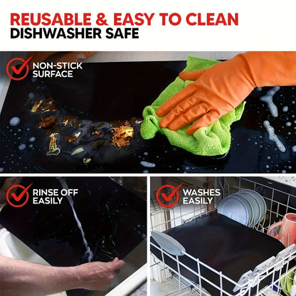 2-Pack Non-Stick Oven Liners - Heavy Duty, Reusable & Heat Resistant Mats - Perfect for Electric & Gas Ovens, BBQ Grills, and Vacation Cooking - BPA & PFOA Free, Easy Clean, Ideal Party Favors & BBQ Accessories