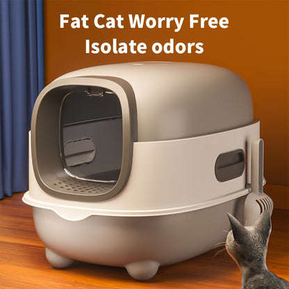 40lb/18kg Spacious Cat Litter Box - Foldable Top-Entry Design, Anti-Splash & Odor Control - Ideal for Multi-Cat Homes