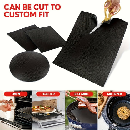 2-Pack Non-Stick Oven Liners - Heavy Duty, Reusable & Heat Resistant Mats - Perfect for Electric & Gas Ovens, BBQ Grills, and Vacation Cooking - BPA & PFOA Free, Easy Clean, Ideal Party Favors & BBQ Accessories