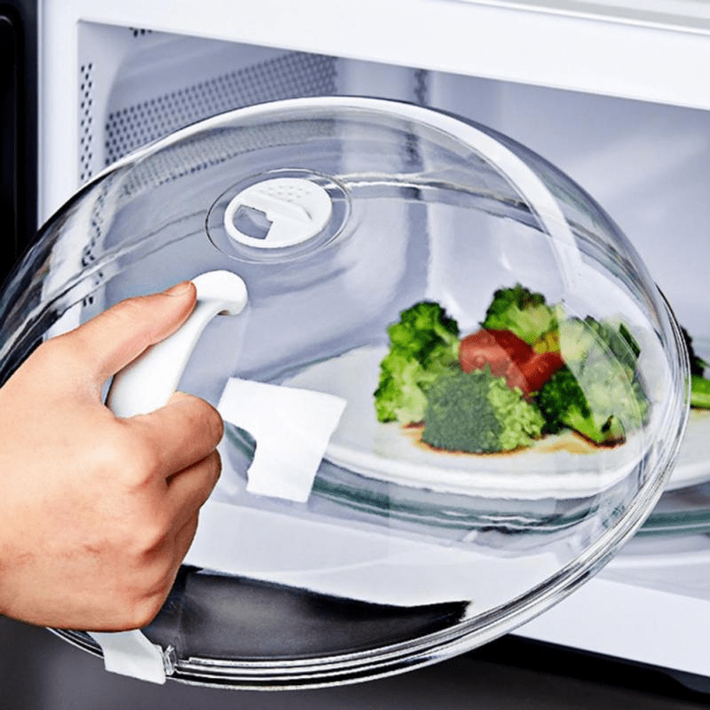 Crystal Clear Microwave Food Cover - Splatter-Proof, Oil-Resistant, Reusable Airtight Lid - High-Temperature & Stain-Resistant - Perfect for Kitchen Cooking & Heating