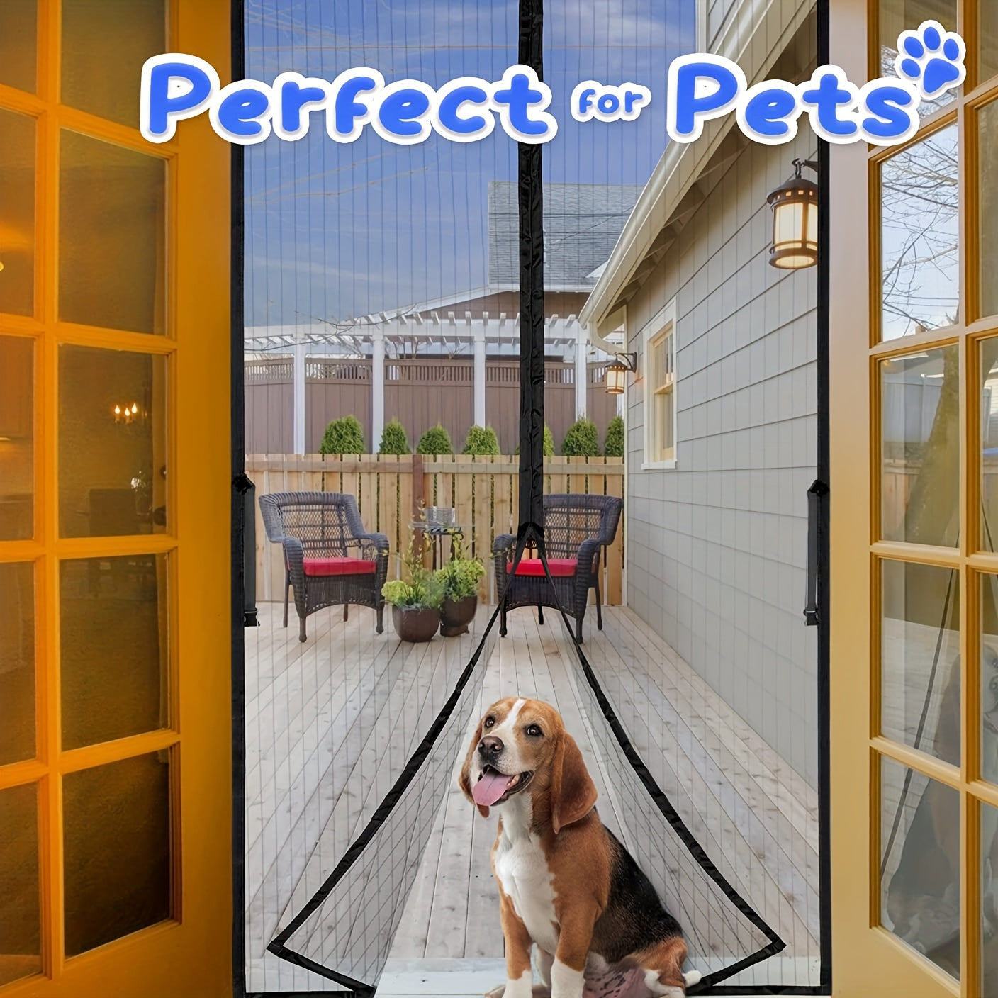 Magnetic Screen Door - Seamless Self-Sealing Design, Heavy Duty Pest Blocker - Kid & Pet Friendly, Hands-Free Entry - Durable Mesh for 36x82in/39x82in Doors