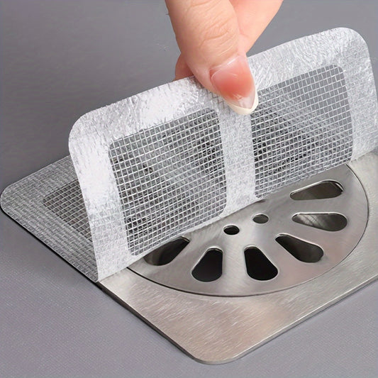 50pcs Drain Strainer Cover For Hair Stopper, Disposable Shower Drain Hair Catcher, Disposable Hair Catchers For Shower, Floor Sink Strainer Filter Mesh Stickers, Hair Stopper For Bathroom Bathtub, Bathroom Accessories