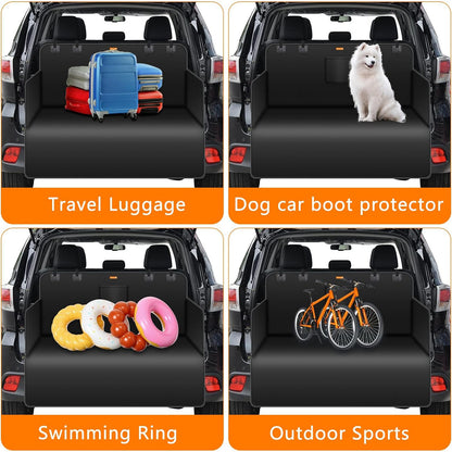 Universal Car Boot Liner Protector Mat - Waterproof, Non-Slip, Tear-Resistant - Washable and Easy to Clean - Ideal for Small Trucks, SUVs, and Pet Owners - Black