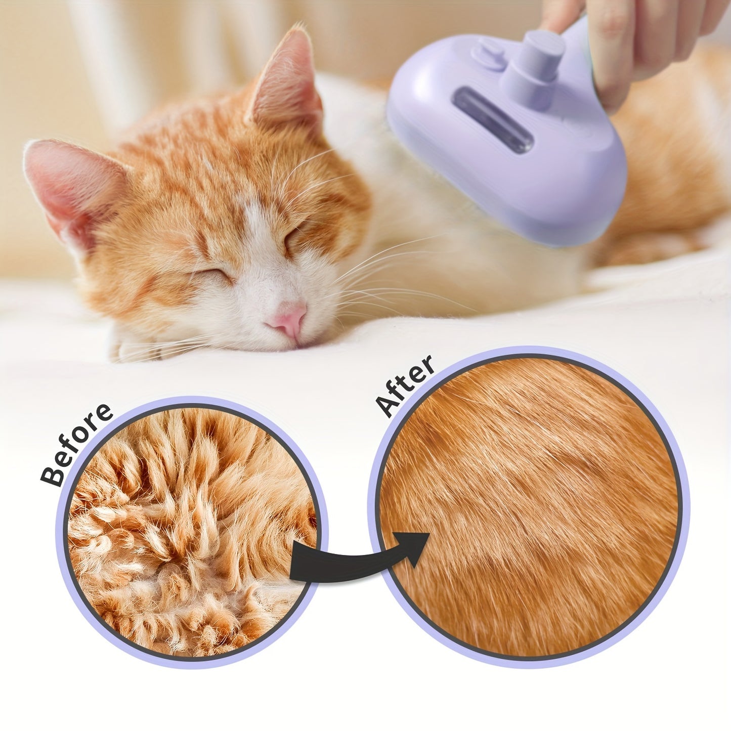 Cat Steam Brush - Multifunctional Pet Grooming Tool for Shedding and Cleaning - Steamy Brush for Cats and Dogs - Hair Brush and Massager