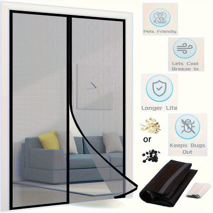 Magnetic Screen Door - Seamless Self-Sealing Design, Heavy Duty Pest Blocker - Kid & Pet Friendly, Hands-Free Entry - Durable Mesh for 36x82in/39x82in Doors