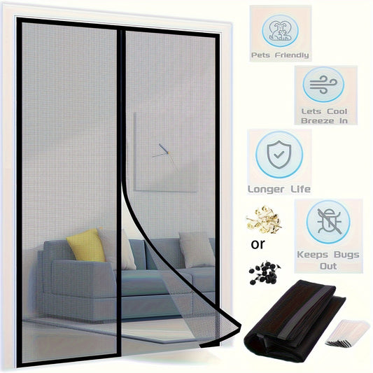 Magnetic Screen Door - Seamless Self-Sealing Design, Heavy Duty Pest Blocker - Kid & Pet Friendly, Hands-Free Entry - Durable Mesh for 36x82in/39x82in Doors