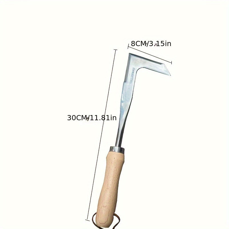 Stainless Steel Crevice Weeding Tool - L-Shaped Multi-Purpose Garden Hand Tool - 13.5 Inch with Metal Handle - Perfect for Yard, Patio, Driveway Weed Removal