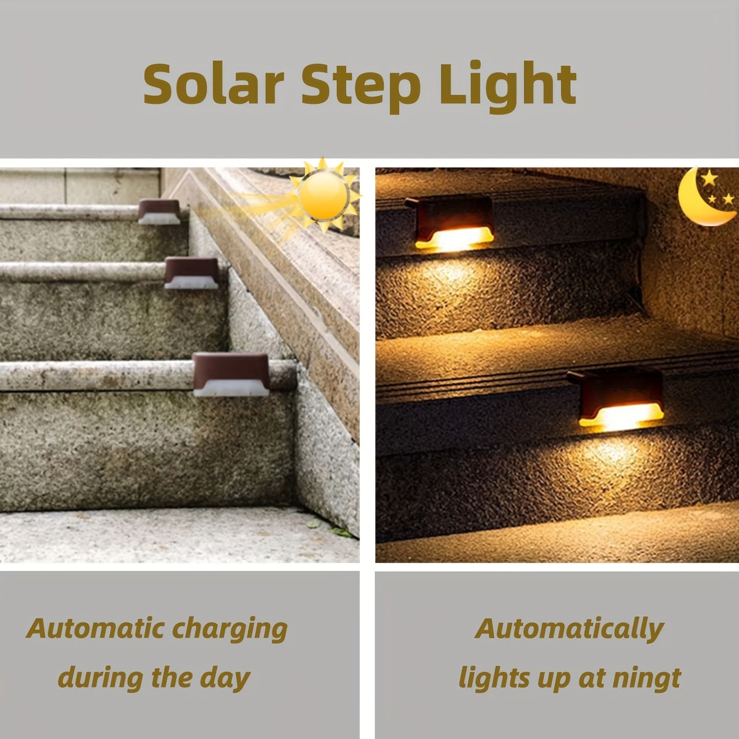 8 Packs Solar Step Lights, For Fence Steps Stairs Decks Fences Paths Patio Pathway