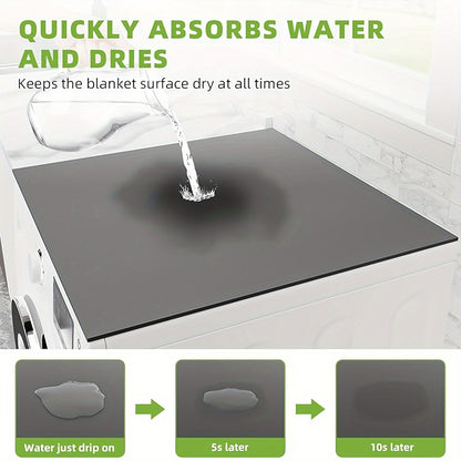 Non-Slip Rubber Washer and Dryer Protector Mat - Quick-Drying, Highly Absorbent, Easy-Clean Top Cover - Safeguard Appliances from Water Spills and Damage