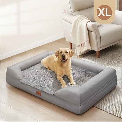 Orthopedic Dog Bed - Thick Egg Foam, Luxuriously Soft, Waterproof Bolsters - For Large, Medium, Small & Senior Dogs - Easy Clean, Removable Washable Cover