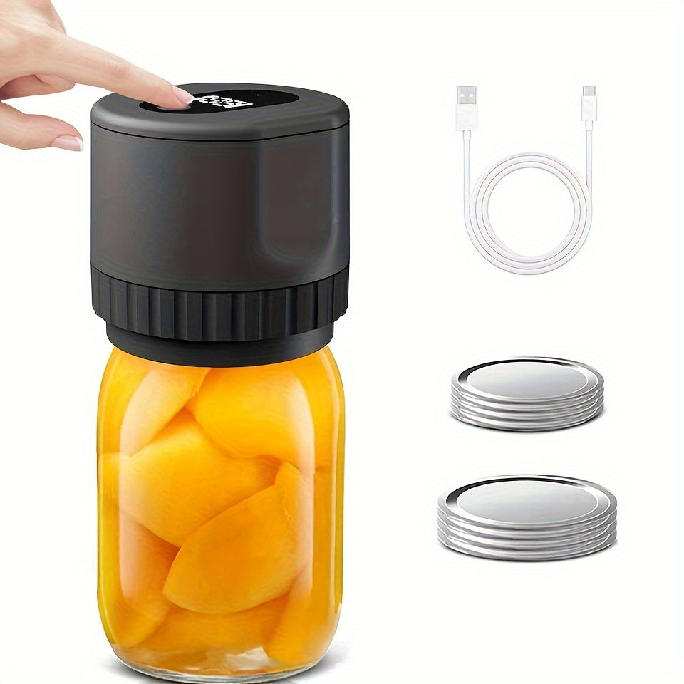 Electric Mason Jar Vacuum Sealer Kit - Fits Wide Mouth & Regular Mouth Jars - Perfect for Food Preservation