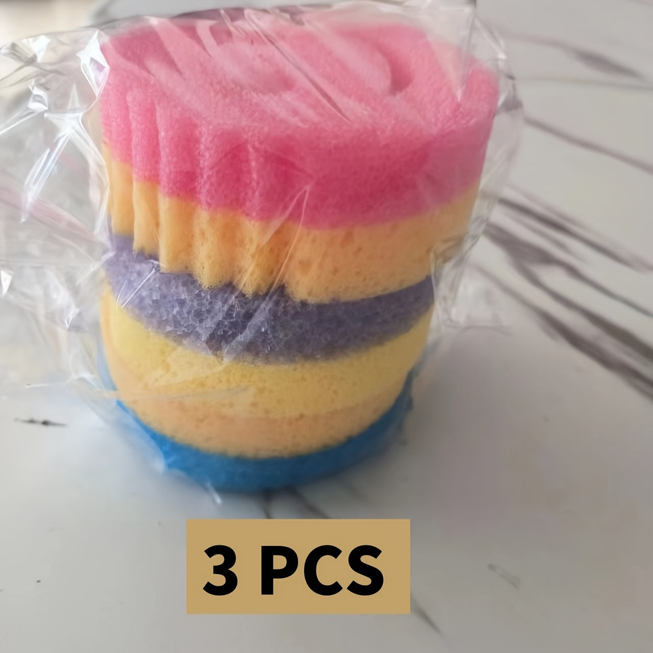 3-Piece Dual-Sided Kitchen Sponges - Temperature Sensitive, Non-Scratch Cleaning Pads - Safe for Dishes & Multi-Surface Cleaning