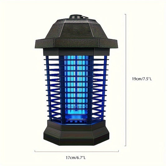 110V-130V US Plug Outdoor Bug Zapper Electric Fly Trap - Effective Mosquito Killer with 3 Prong Plug and Durable ABS Plastic Outer - Power Supply Included for Continuous Operation