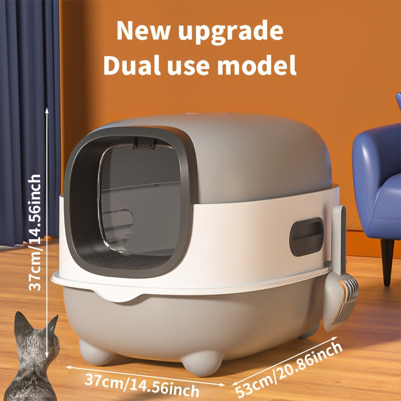 40lb/18kg Spacious Cat Litter Box - Foldable Top-Entry Design, Anti-Splash & Odor Control - Ideal for Multi-Cat Homes