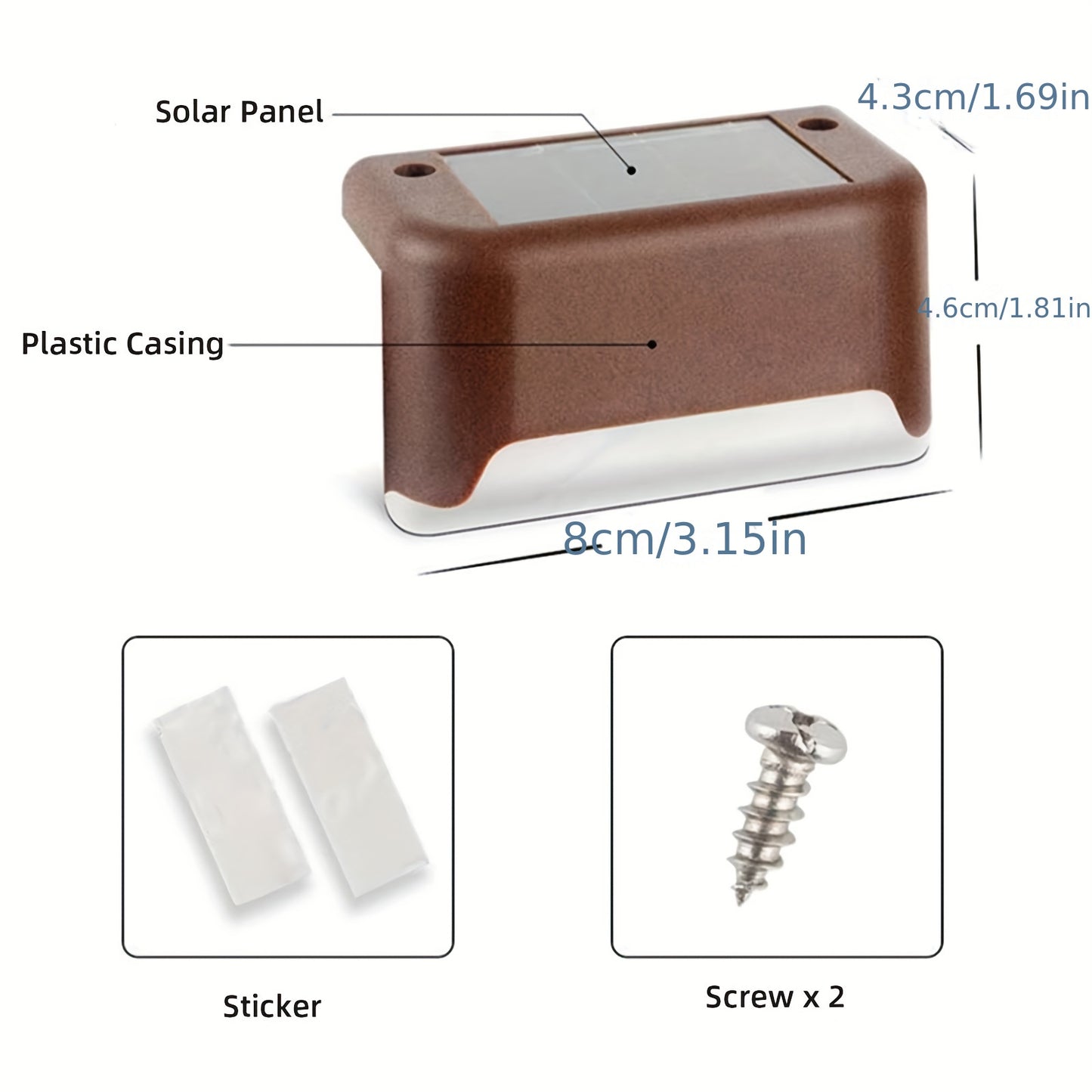 8 Packs Solar Step Lights, For Fence Steps Stairs Decks Fences Paths Patio Pathway