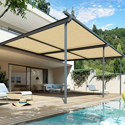 High-Density Sunshade Net for Outdoor Comfort - 90% UV Protection, Breathable - Ideal for Backyard, Patio, Pool - No Extra Ties Needed