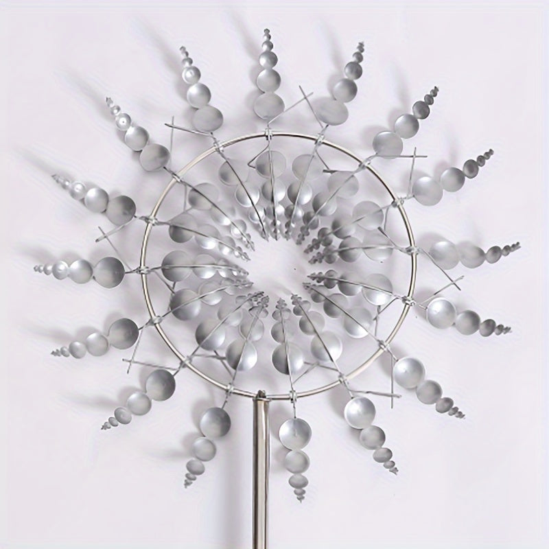 Magical Kinetic Metal Windmill Spinner - Wind-Powered Garden Decoration for Patio, Lawn, Courtyard - Unique Outdoor Wind Catcher