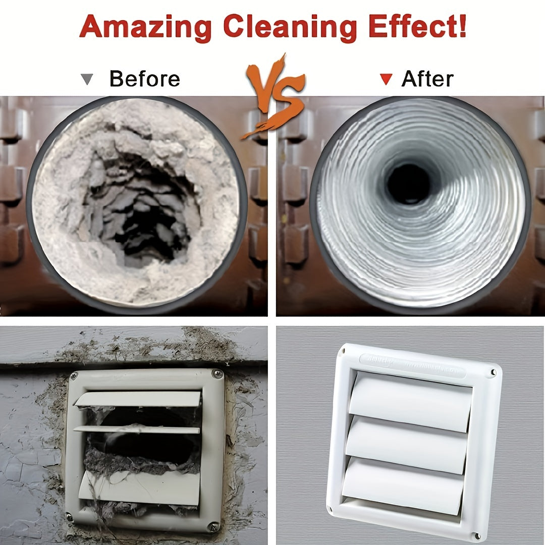 Dryer Vent Cleaning Brush - Effective Lint Cleaner Tool for Home Dryer Vents - Essential Laundry Room Cleaning Supply