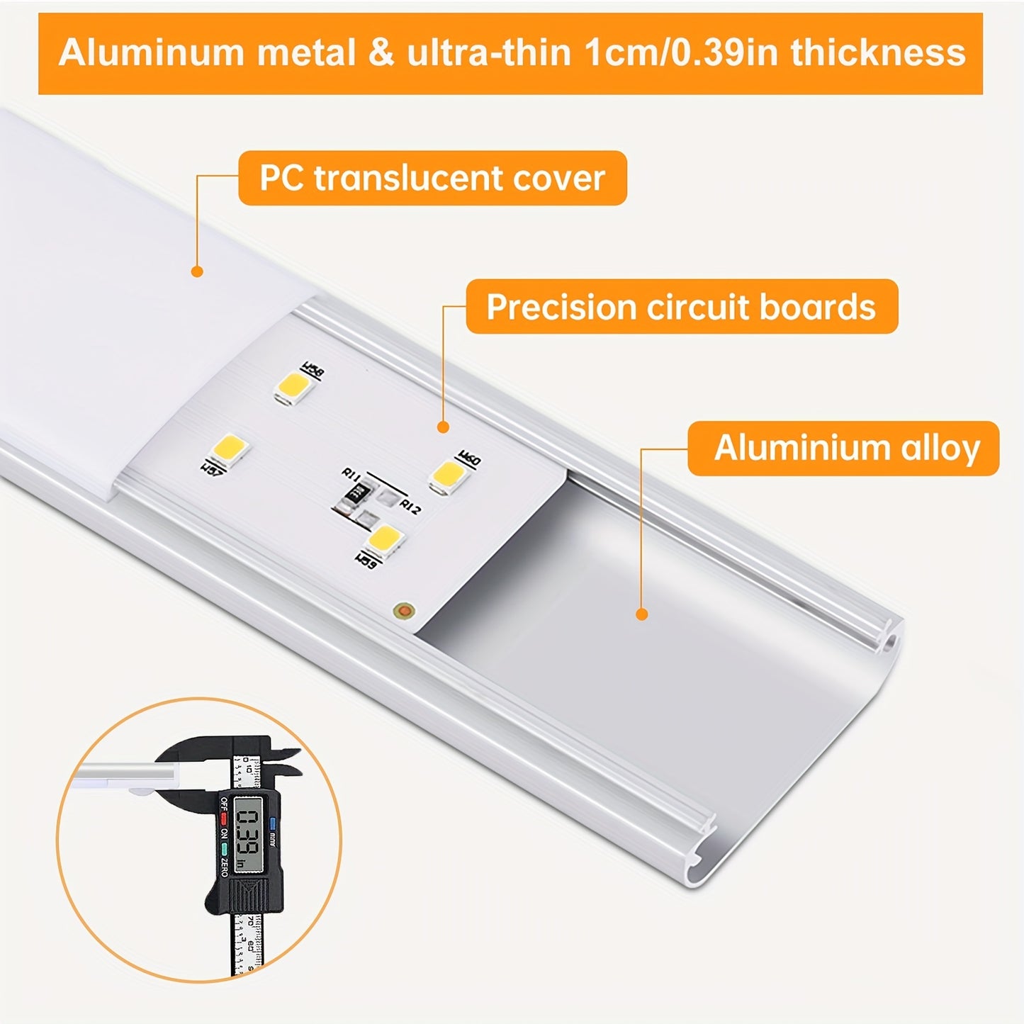 LED Motion Sensor Cabinet Light - Wireless Magnetic USB Rechargeable Under-Counter Night Light for Kitchen, Closet, Wardrobe, Stairs, Corridor - Available in 3.9'' or 7.9