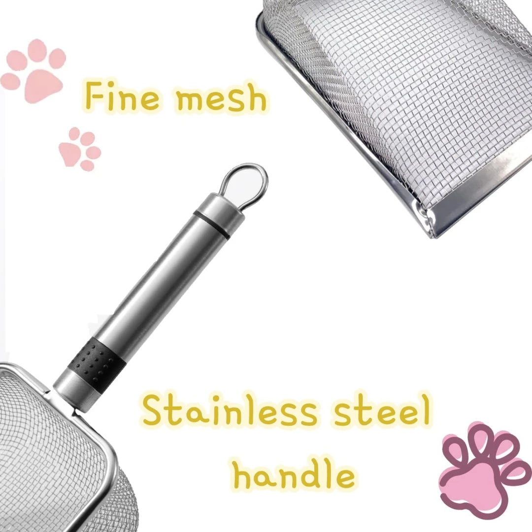 Durable Metal Cat Litter Scoop - Aluminum Alloy with Stainless Steel Handle - Pet Cleaning Tool & Poop Shovel