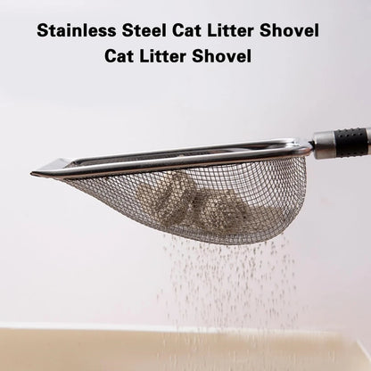 Durable Metal Cat Litter Scoop - Aluminum Alloy with Stainless Steel Handle - Pet Cleaning Tool & Poop Shovel