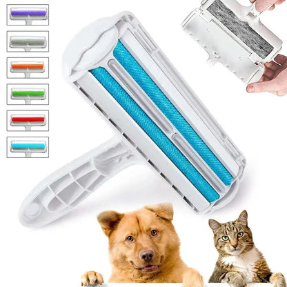 Pet Hair Roller Remover Lint Brush - 2-Way Dog & Cat Fur Comb Tool - Convenient Cleaning for Home, Sofa, Clothes