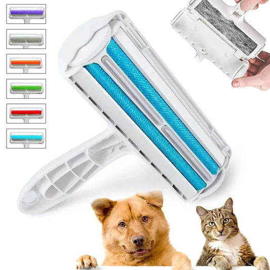 Pet Hair Roller Remover Lint Brush - 2-Way Dog & Cat Fur Comb Tool - Convenient Cleaning for Home, Sofa, Clothes