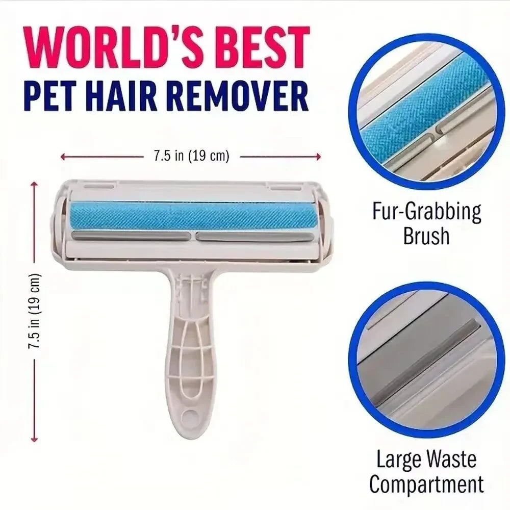 Pet Hair Roller Remover Lint Brush - 2-Way Dog & Cat Fur Comb Tool - Convenient Cleaning for Home, Sofa, Clothes