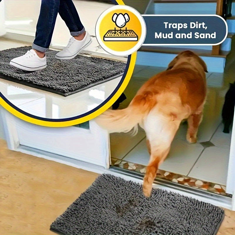 Super Absorbent Dog Door Mat - Non-Slip, Washable, Fast-Drying Microfiber - Perfect for Muddy Paws - Indoor Floor Mat for Pet Owners, Protects Entryways