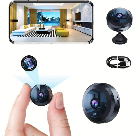 Mini WiFi Surveillance Camera - 2.4G WiFi, Night Vision, Motion Detection - Wide-Angle IP Camera for Family Security