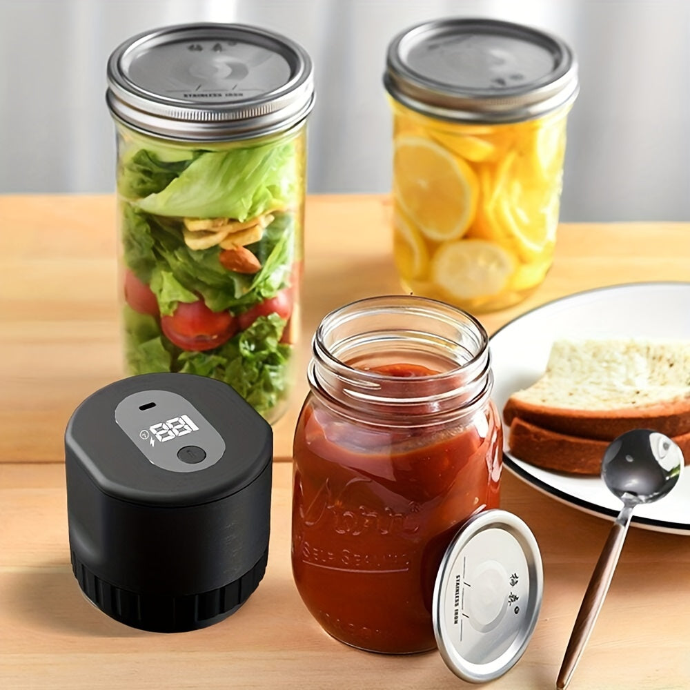 Electric Mason Jar Vacuum Sealer Kit - Fits Wide Mouth & Regular Mouth Jars - Perfect for Food Preservation