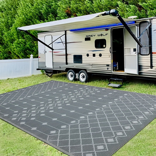 Reversible Outdoor Rug 6x9 - Waterproof & UV-Resistant Mat for Patios, Decks, RVs - Durable, Easy-Clean Camping Carpet for Backyards & Balconies