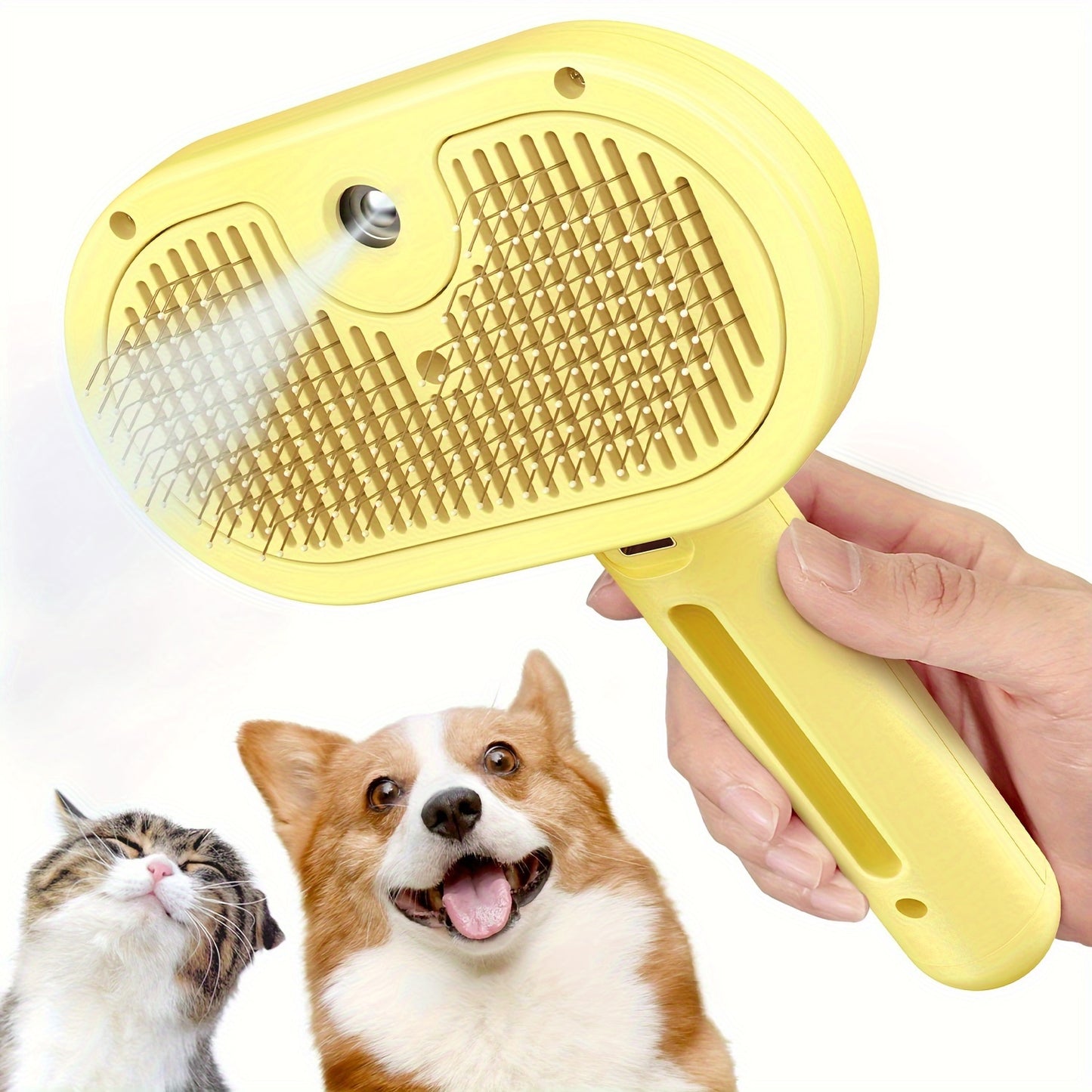 Cat Steam Brush - Multifunctional Pet Grooming Tool for Shedding and Cleaning - Steamy Brush for Cats and Dogs - Hair Brush and Massager