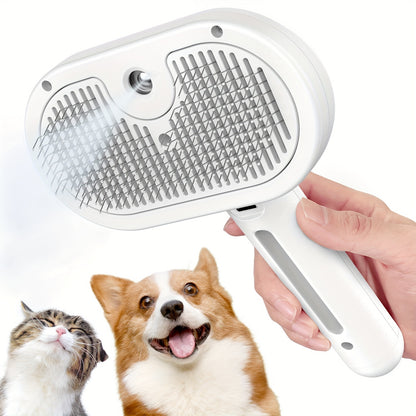 Cat Steam Brush - Multifunctional Pet Grooming Tool for Shedding and Cleaning - Steamy Brush for Cats and Dogs - Hair Brush and Massager